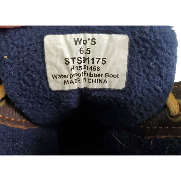 Sperry Top Sider Duck Boots Womens 6.5 Waterproof Blue Brown Casual Gardening - Picture 7 of 8